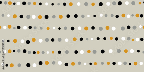 Gray background and dots in a row. Handmade dotted. For prints and seamless coverings such as wallpapers, cushions, packaging.
