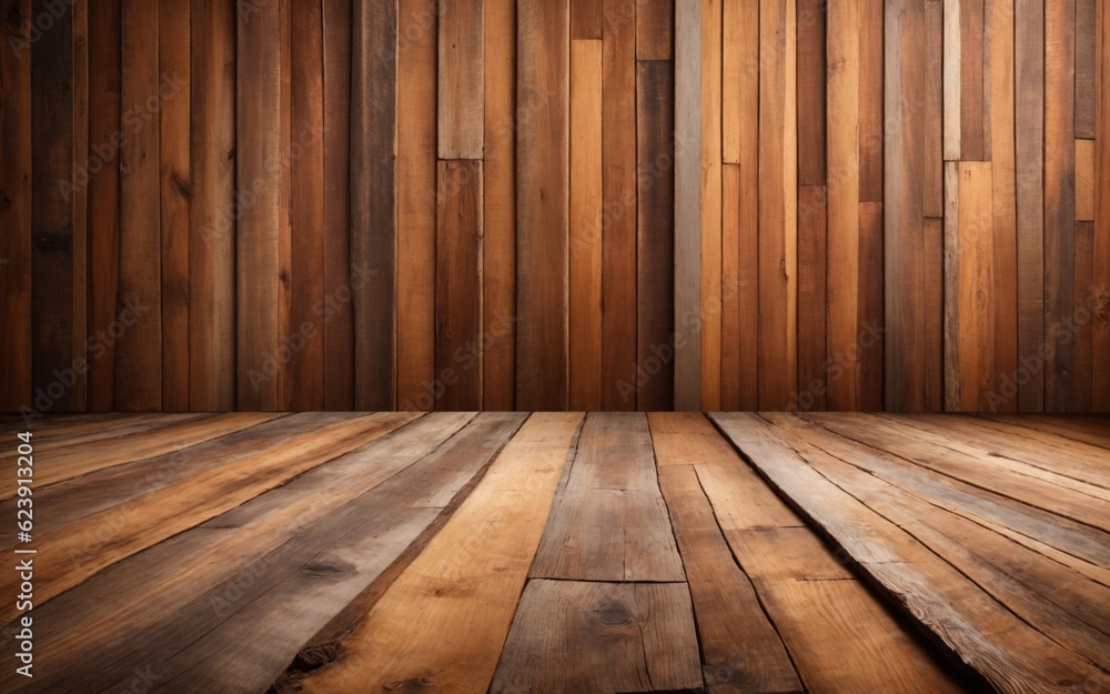 Old brown rustic light bright wooden texture - wood background panorama banne 04, genarated ai 