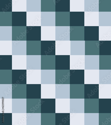 Squares pattern. Geometric texture design. Colored squares illustration. Green, dark green and light grey squares pixel pattern