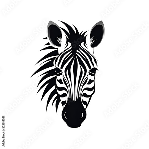 zebra head vector illustration on a white background. wild animal.