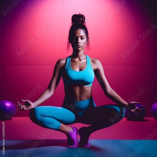 Young attractive woman practicing yoga