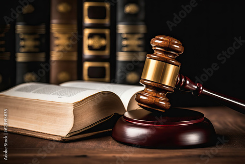 Photo of a wooden judge's gavel on a table