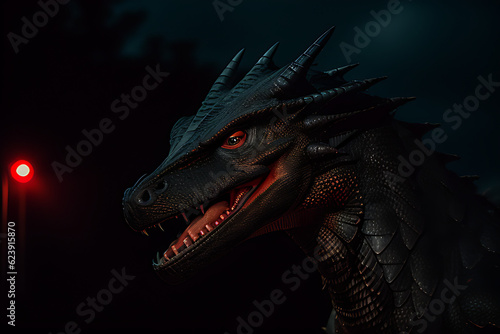 dragon in the night illustration Generative Ai © ShaRiq