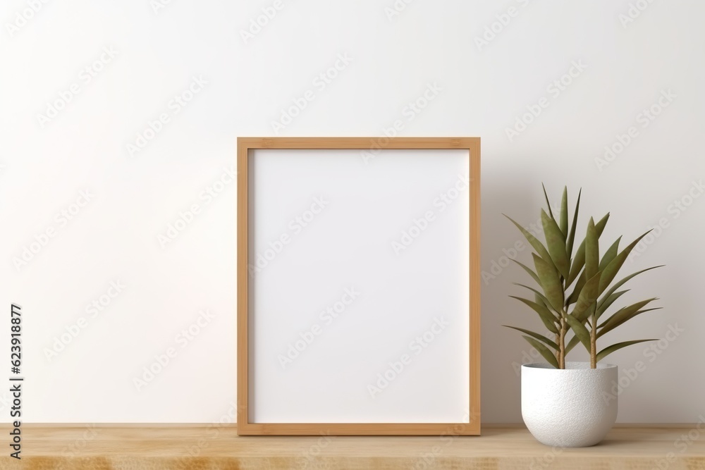 Empty square frame mockup in the modern minimalist interior over white wall background, Template for artwork, painting, photo, or poster Empty square frame mockup in the modern minimalist interior over white wall background, Template for artwork, painting, photo, or poster
