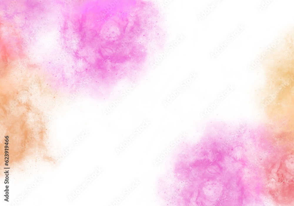 Abstract pink watercolor on white background. The color splashing in the paper.It is a hand drawn