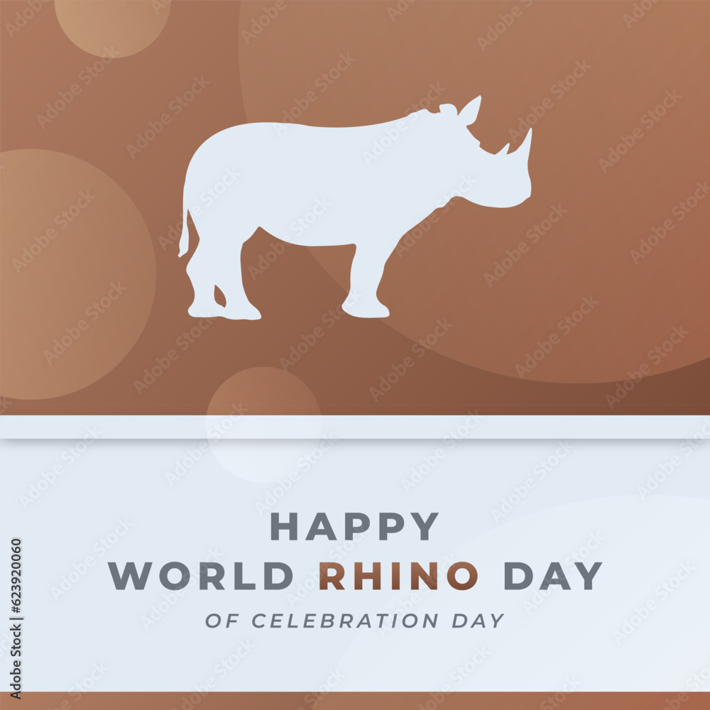 Obraz premium World Rhino Day Celebration Vector Design Illustration for Background, Poster, Banner, Advertising, Greeting Card
