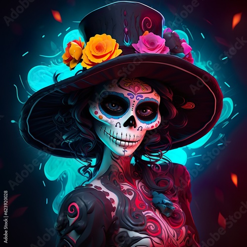 dia de los muertos of calavera catrina | Generative AI photo