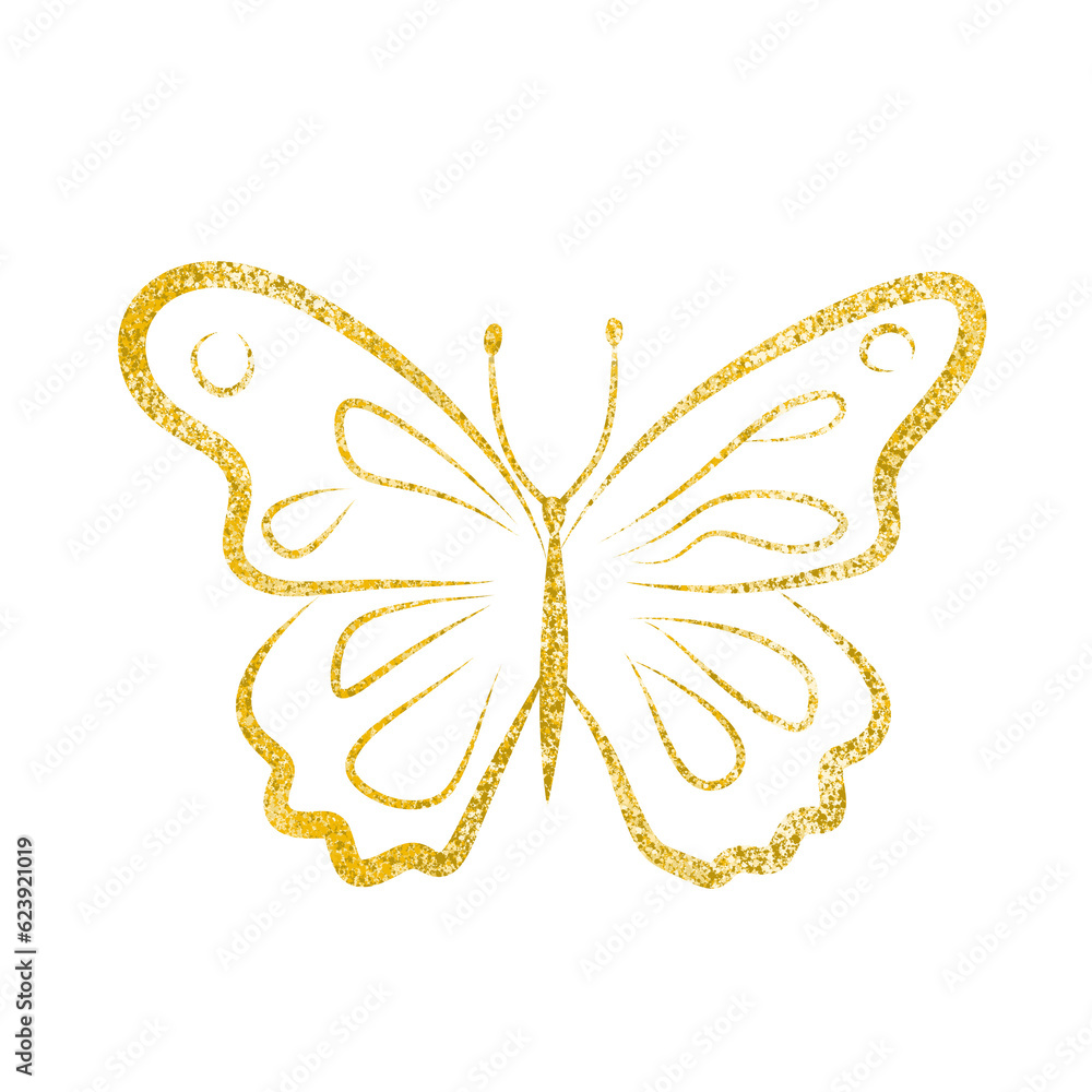 Gold Glitter Butterfly Gold Glitter Butterfly