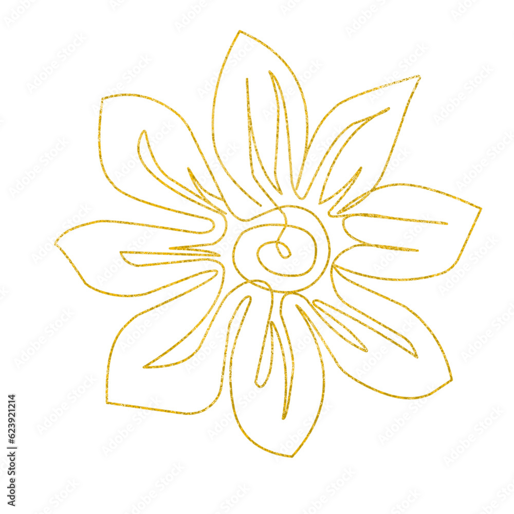 Gold Glitter Flower