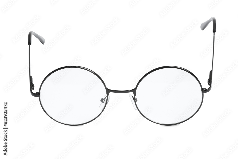 Round glasses with black frame isolated on white Round glasses with black frame isolated on white