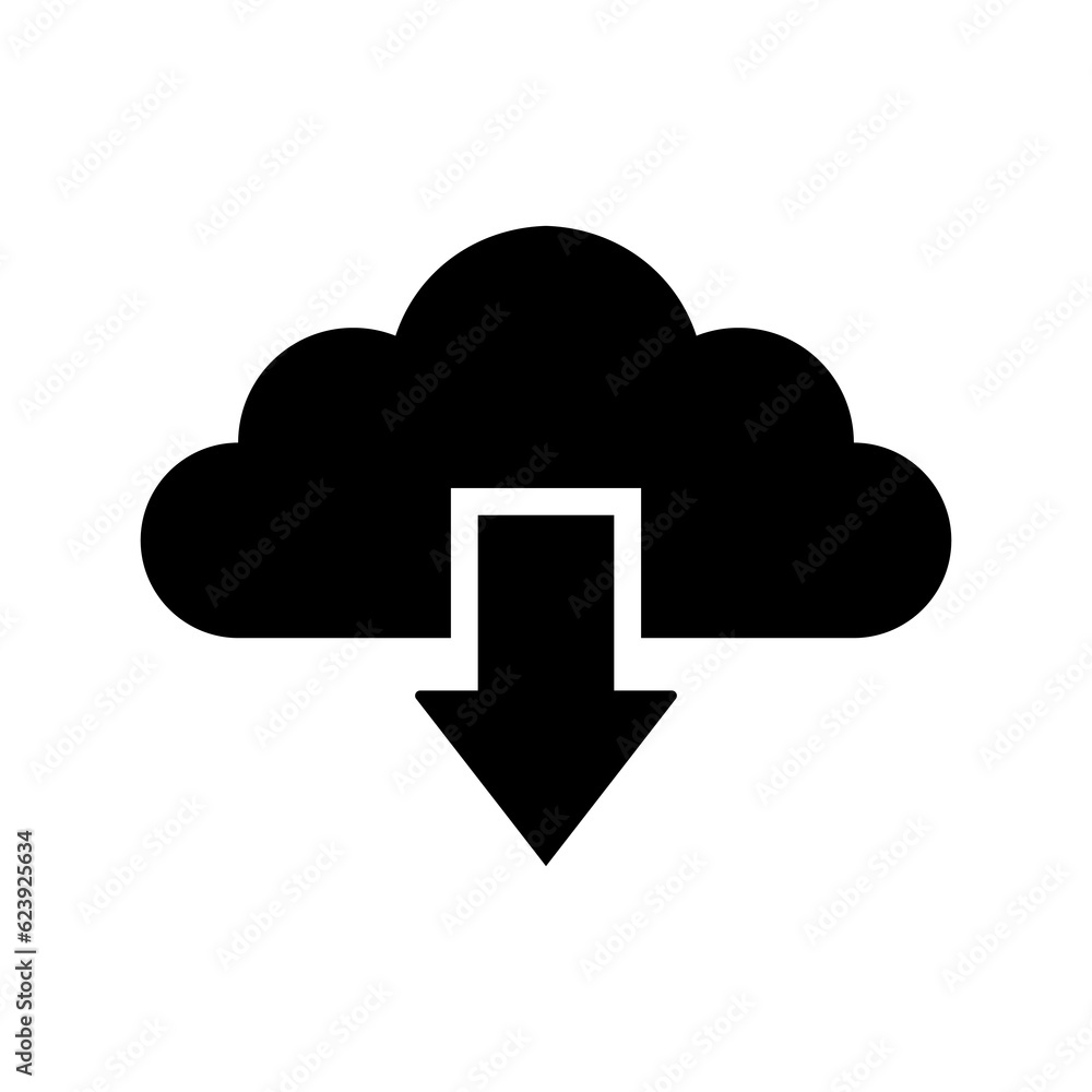 Cloud download icon isolate on white background Cloud download icon isolate on white background