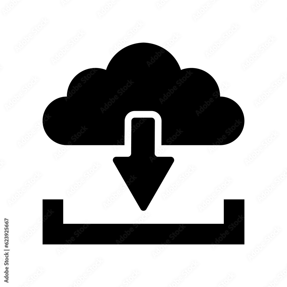 Cloud download icon isolate on white background Cloud download icon isolate on white background