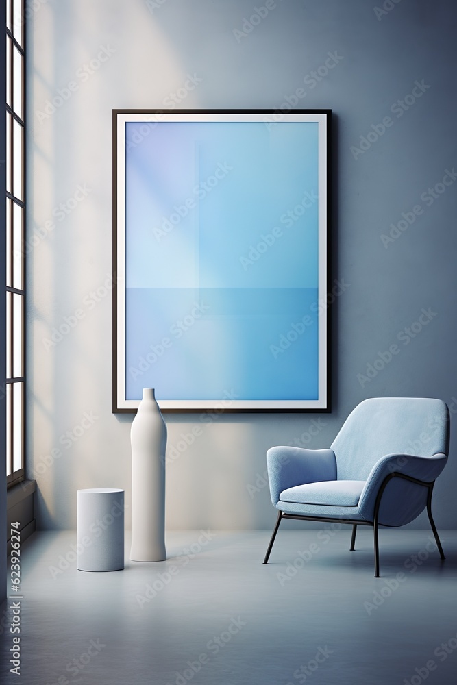 art framed mockup on the wall interior design | Generative AI art framed mockup on the wall interior design | Generative AI