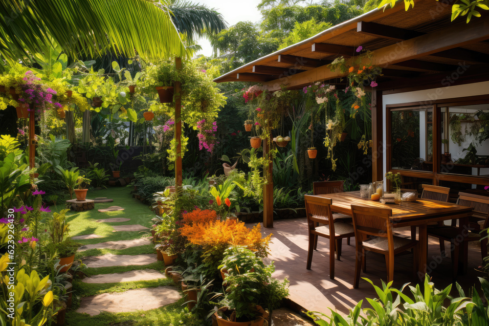 Modern greenhouse with a variety of plants, flowers that grow lush in a protected environment. Generative AI. Modern greenhouse with a variety of plants, flowers that grow lush in a protected environment. Generative AI.
