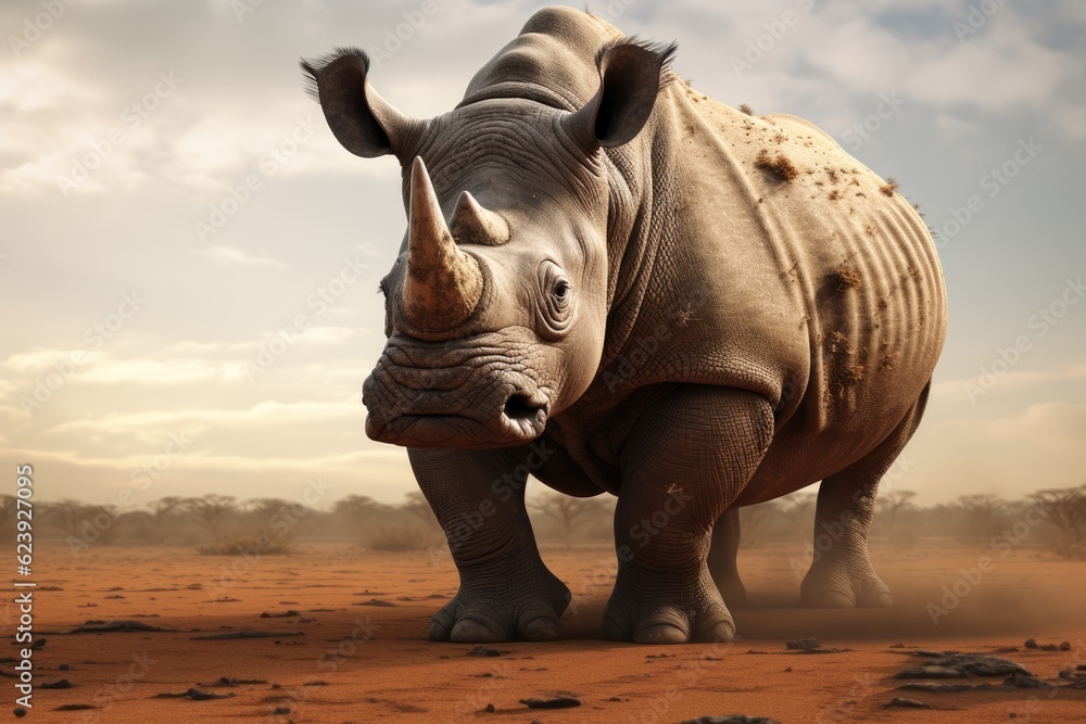 Fototapeta premium ai generated rhinoceros illustration