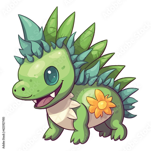 Cute Kentrosaurus Dinosaur Illustration photo