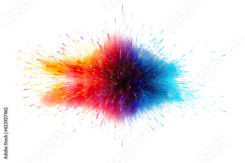 colorful particulate matter spinning at light speed, abstract shape isolated on a transparent background, generative ai