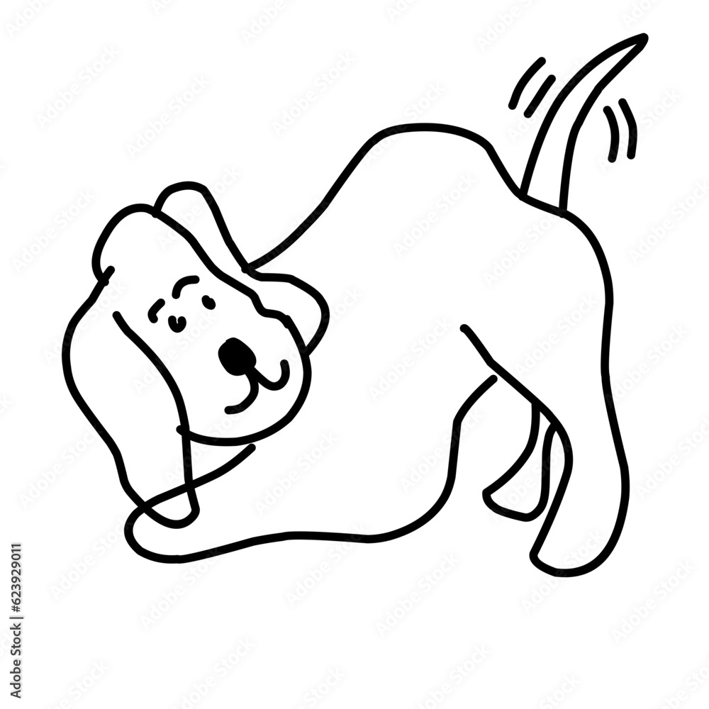 Fototapeta premium Hand Drawn Cute Dogs Doodles Set 