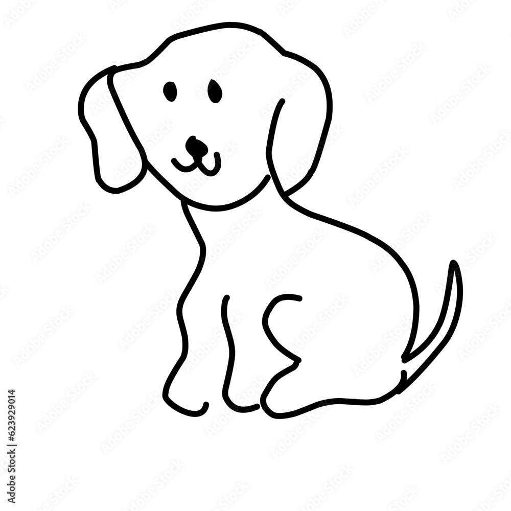 Hand Drawn Cute Dogs Doodles Set Hand Drawn Cute Dogs Doodles Set