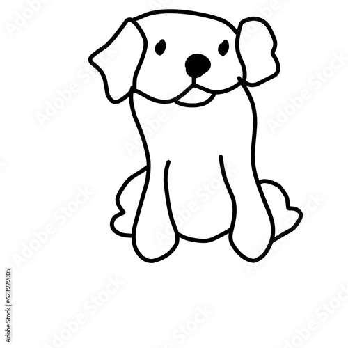 Hand Drawn Cute Dogs Doodles Set 