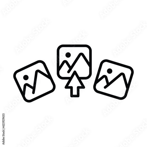 Select pictures line icon vector. Vector illustration outline pictogram for infographic interface or design graphic. 