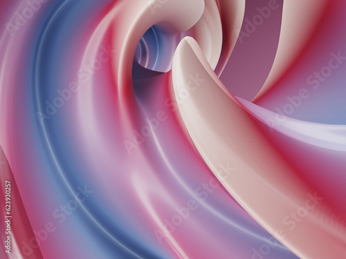 fun and charming 3d abstract twisted geometrical background with pink and blue gradient color wallpaper rendering