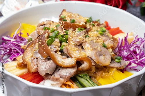 Korean food Chilled Braised Pigs' Feet Salad