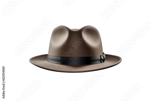 Fedora hat. isolated object, transparent background