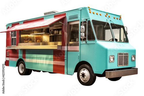 Foto Food truck. isolated object, transparent background