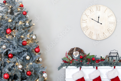 Christmas tree with red and...