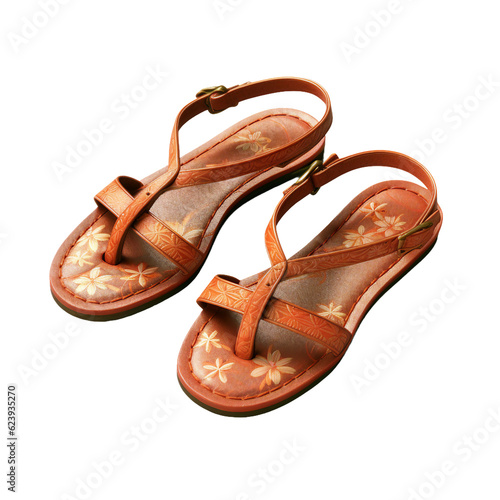 Japanese Sandals. isolated object, transparent background