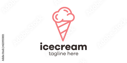 logo design ice cream minimalist icon vector inspiration