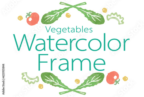 野菜のイラストを使った仕切り・飾りのデザイン。水彩風、ベクター素材。