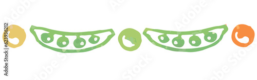 野菜のイラストを使った仕切り・飾り。水彩風、ベクター素材。