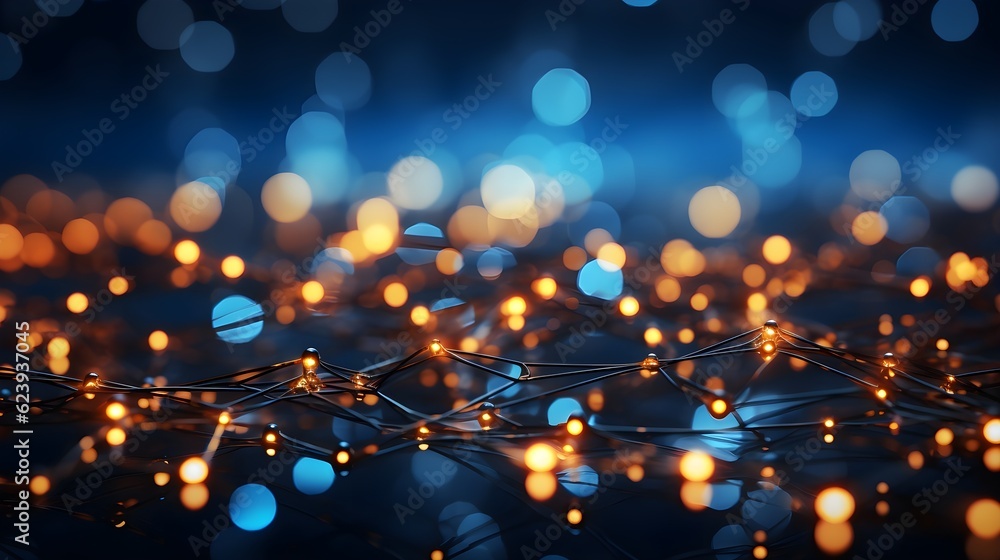 Unveiling the Connected Future: Abstract Connected Dots on Bright Blue Background Unveiling the Connected Future: Abstract Connected Dots on Bright Blue Background