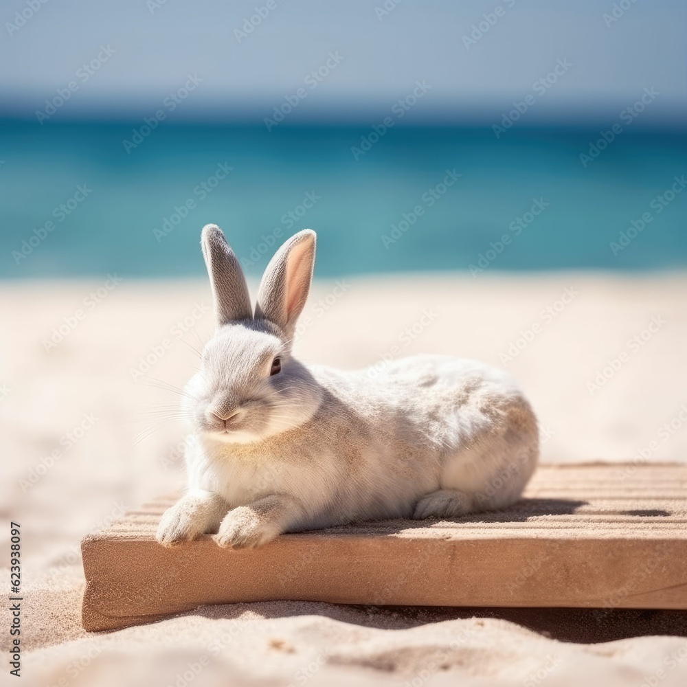 Obraz premium rabbit on the beach