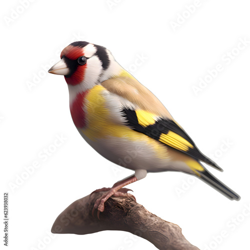 Goldfinch (Carduelis carduelis) on a branch
