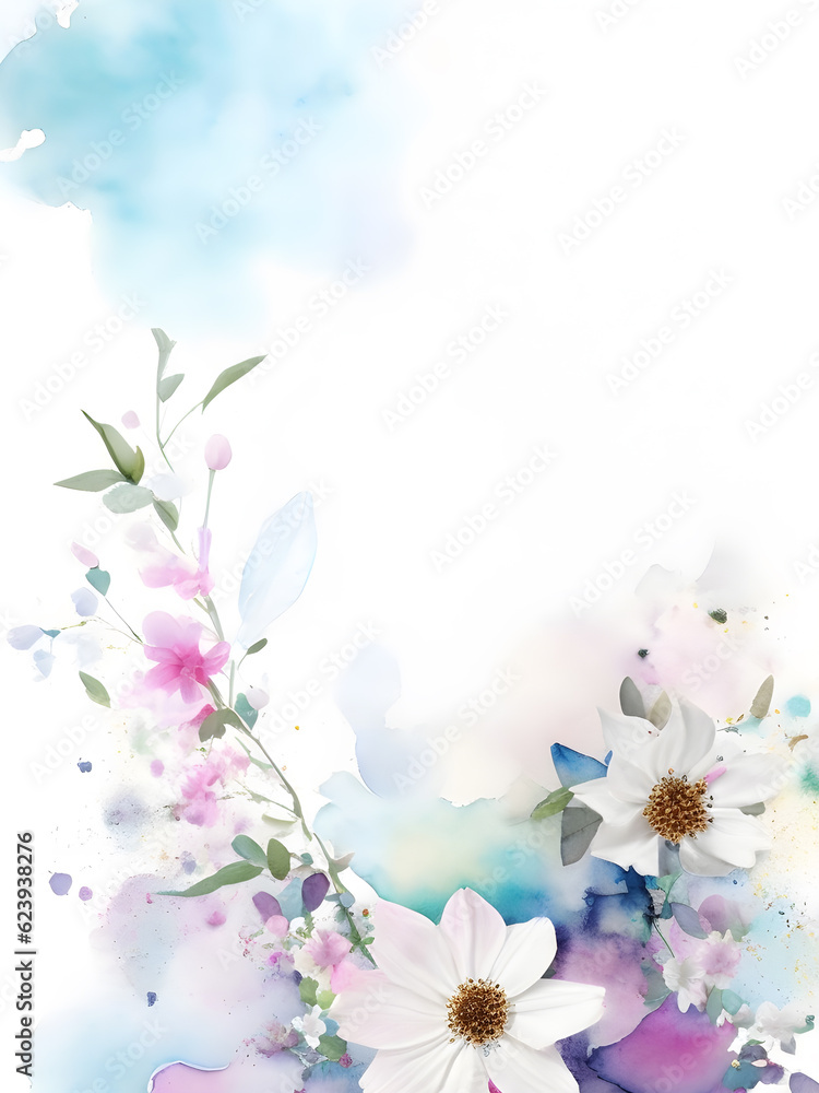 watercolor flower on white background.