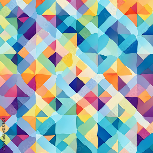 Wallpaper Mural Seamless pattern. Abstract geometric background with triangles. AI Generated Torontodigital.ca