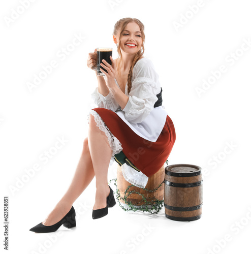 Smiling young woman in trad...