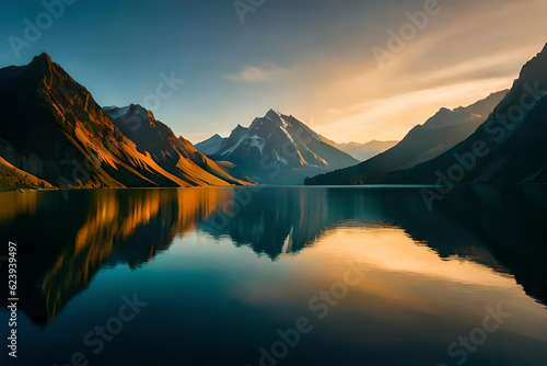 sunrise over the lake © Beste stock