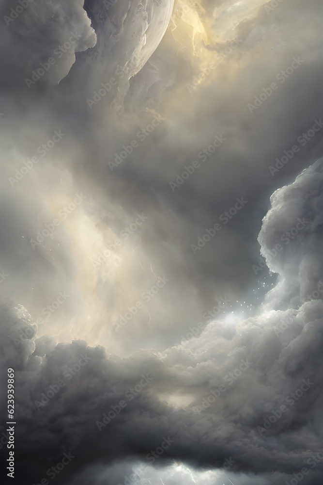 Obraz premium artwork storm clouds take on the form of a god