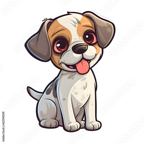 Cute puppy on white background. Vector illustration for your design.