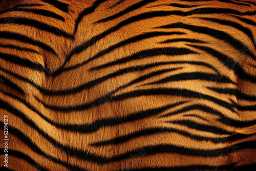 Real skin texture of tiger seamless pattern. Wildlife Animals. Illustration, Generative AI.