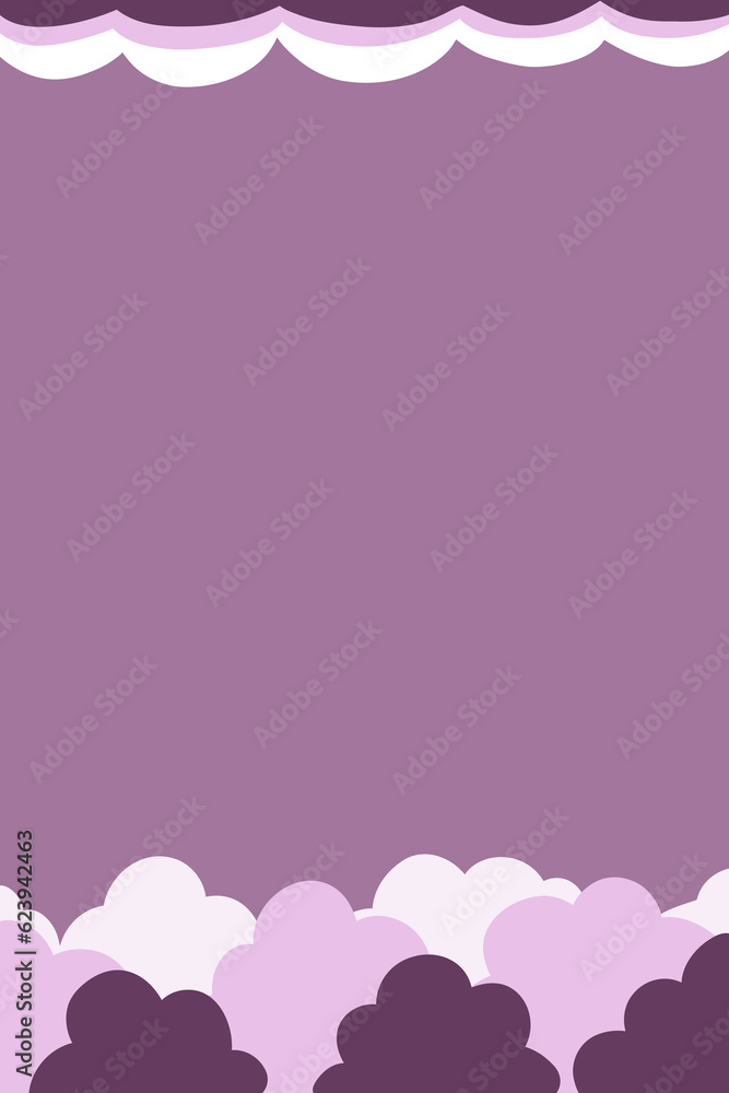 pink background with clouds