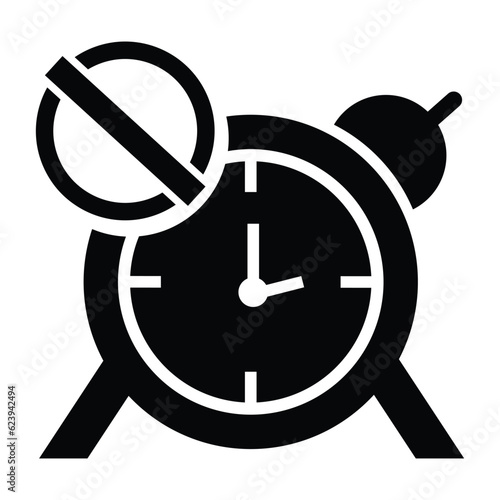 Time prohibited, ban clock, deadline icon