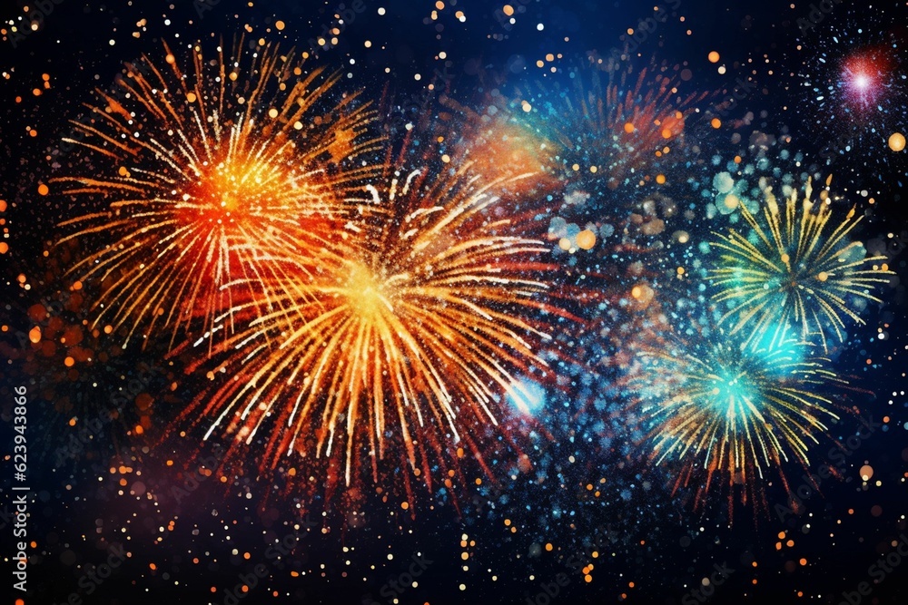 Naklejka premium Happy New Year sparkles banner