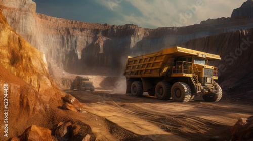 A yellow haul truck in the mine © didiksaputra