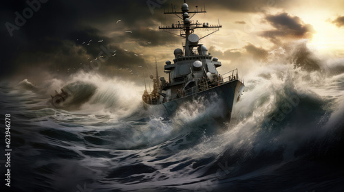 Tableau sur toile U.S. Military Might Navy