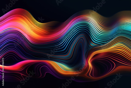 Colorful holographic foil fluid design background vibes. Generative AI